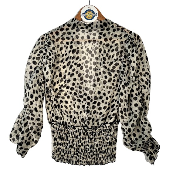 Love Couture Sheer Dalmatian Print Blouse - Picture 2 of 3
